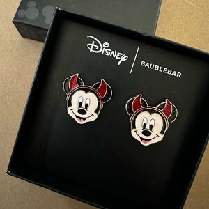 Disney x Baublebar Mickey Mouse Devil Horn Halloween earrngs- NWT